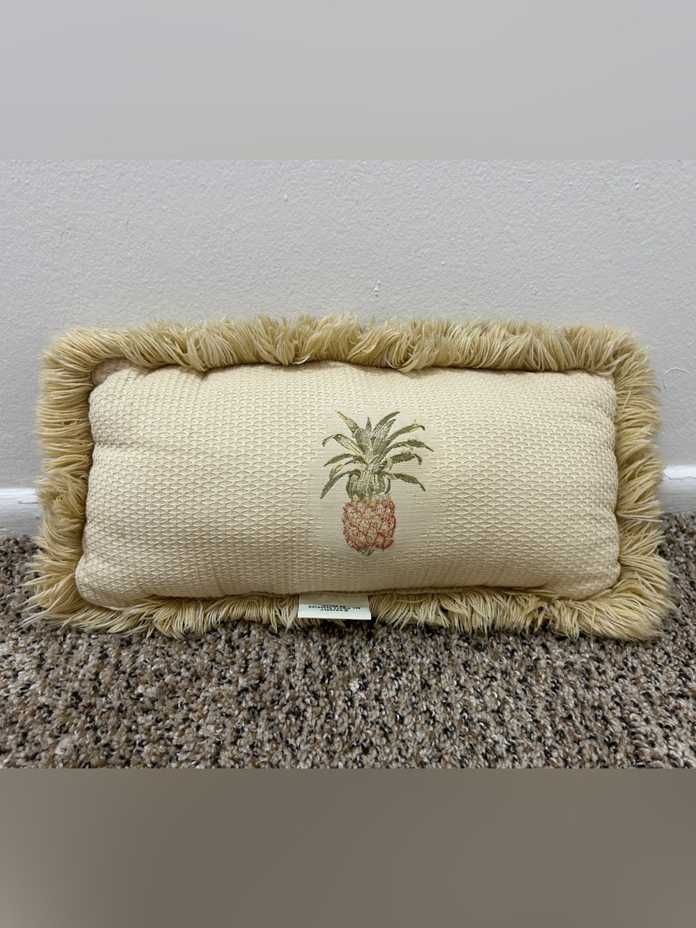 Waverly Soft Plush Mini Pineapple Throw Accent Decorative Pillow Shag Border